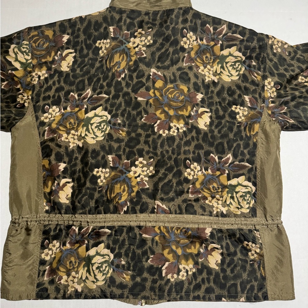 Abvien 100% Silk Thin Lightweight Jacket, Unique Pattern, Full Zip, Large #991 - Picture 5 of 6